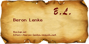 Beron Lenke névjegykártya